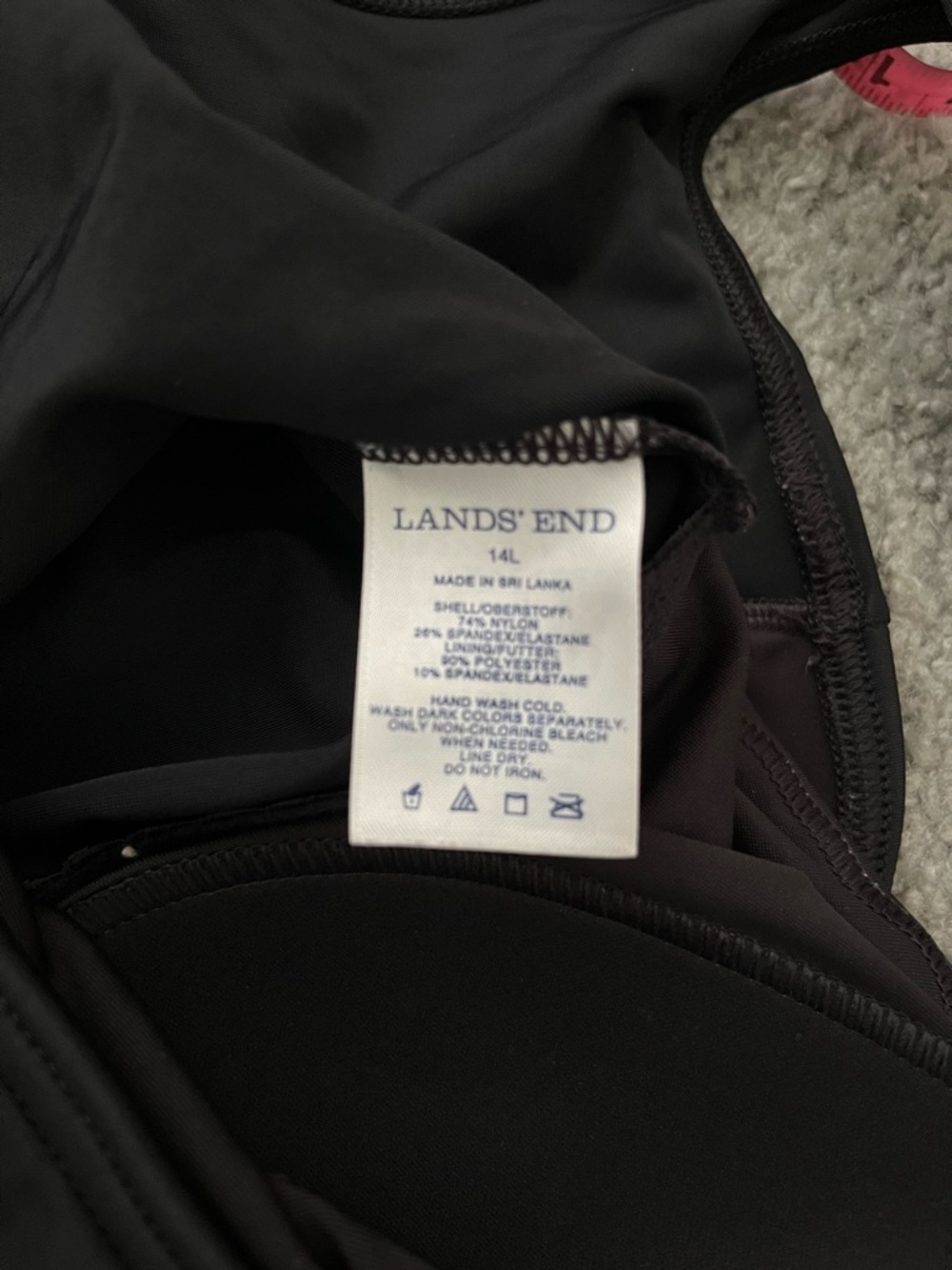 Lands' End Black One-Piece Swimsuit with Scoop Neck - Picture 5 of 5